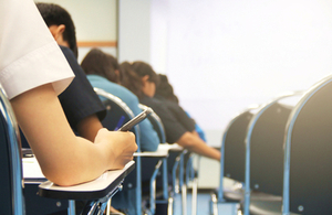 Students sitting exam