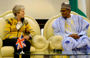 Prime Minister Theresa May meeting Nigerian President Muhammadu Buhari