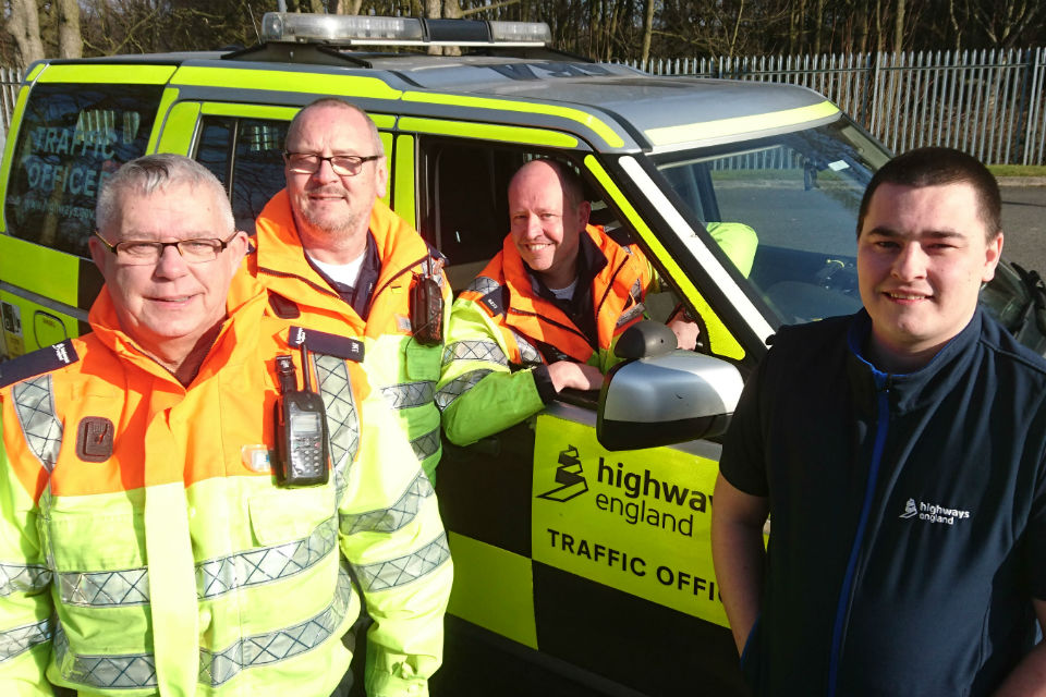 traffic officers from winter road rescue