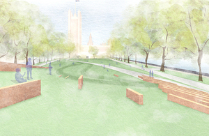 Artist's impression of the memorial (view from hilltop)