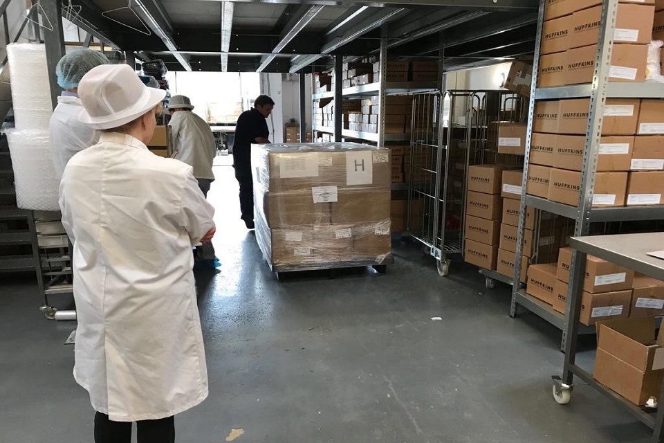 Picture of Huffkins products being loaded into van to be shipped to Japan.