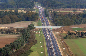 Image of an aerial view of the A1 moptorway.