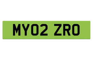 Illustrative image of a potential green licence plate.