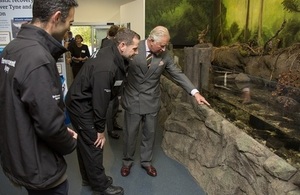 Image shows the Prince of Wales at the new visitor centre