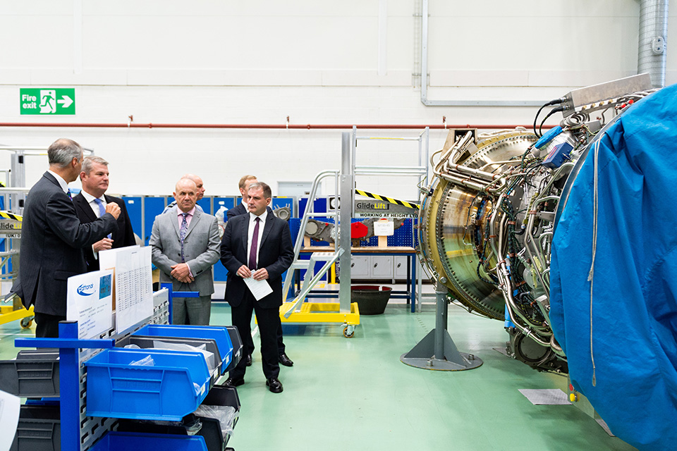 A state-of-the-art new facility making unique vertical lift technology for fighter jets has been opened by Defence Minister Stuart Andrew in Bristol. Crown copyright.