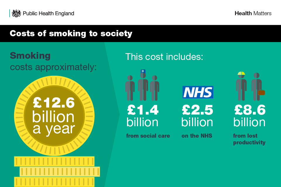 Infographic showing the costs of smoking to society