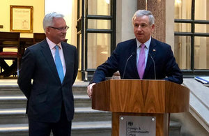 Sir Alan Duncan and Chilean Minister of Finance, Mr Felipe Larraín.