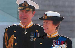 The Princess Royal will travel in the company of her husband, Vice Admiral Sir Timothy Laurence.