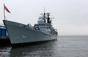 The HMS Edinburgh docked in Brooklyn