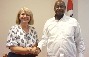 UK Minister for Africa Harriett Baldwin meeting Yoweri Museveni, President of Uganda