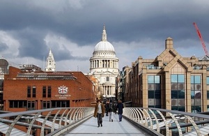 St Paul's Cathedral viewed from the Millennium Bridge
