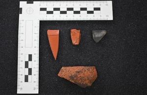 Pieces of Roman pottery unearthed during A66 Eden Valley work