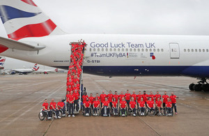 The competitors pose for photos outside the aeroplane which will fly them to Sydney.