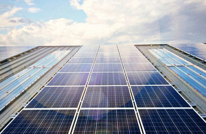 Solar panels at one of the Coal Authority's mine water treatment scheme