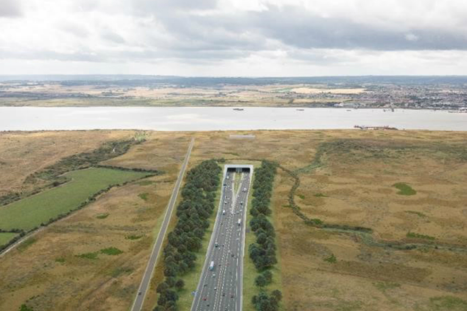 image showing how the northern portal of the Lower Thames Crossing will look