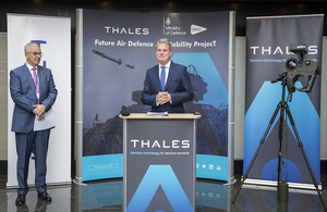Defence Minister Stuart Andrew at Thales Belfast.