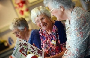 Residents at ExtraCare talk together