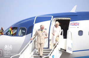 Their Royal Highnesses arriving in Ghana