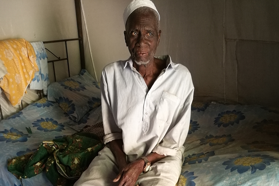 99-year-old Boto Marong, pictured at his home in The Gambia, served in the Royal Army Medical Corps as a medic in Burma from 1942-47. 