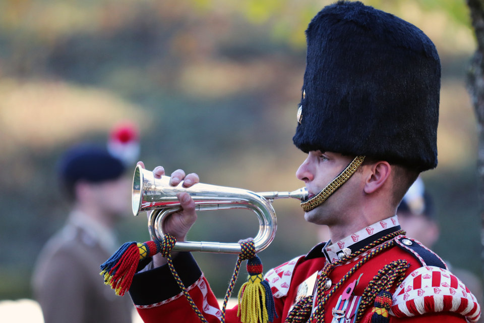 A bugler of the Royal Regiment of Fusiliers, Crown Copyright, All rights reserved