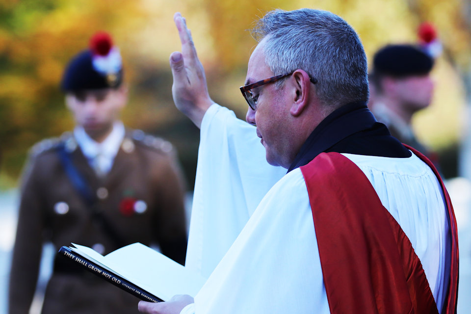 The Reverend Stuart Richards CF delivers the service for the unknown soldier, Crown Copyright, All rights reserved