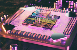 Artist's imagining of a quantum computer processor.
