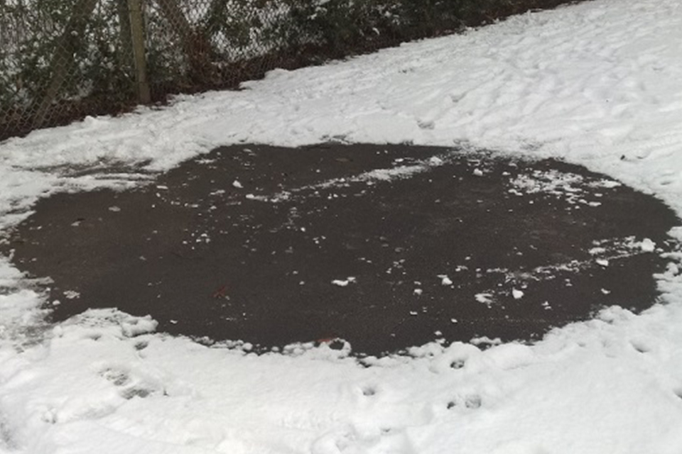 Cracked tarmac