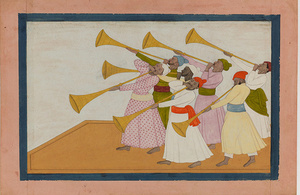 Image of Nainsukh of Guler's 'Trumpeters'