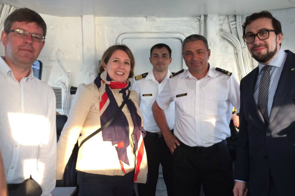 British Ambassador to Ukraine Judith Gough on board HMS Duncan.
