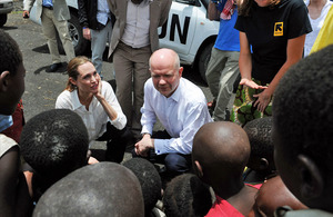 William Hague and Angelina Jolie visit Nzolo IDP camp