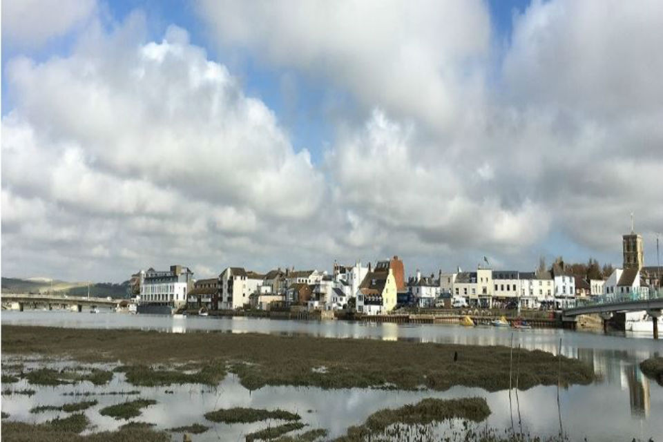 View of houses overlooking Shoreham harbour