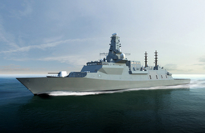 Computer Generated Image of the future Type 26 Global Combat Ship for the Royal Navy.