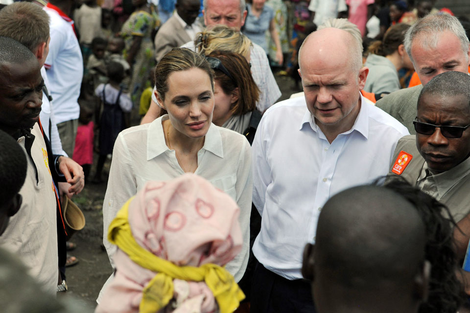 William Hague and Angelina Jolie visit Lac vert IDP camp 