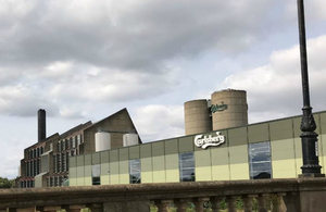 A Carlsberg building by the side of the River Nene in Northampton