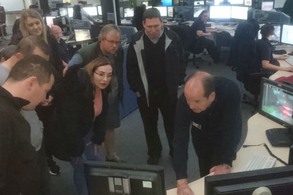 Image showing Wirral and Chester group instructors on their recent NW Regional Control Centre visit 