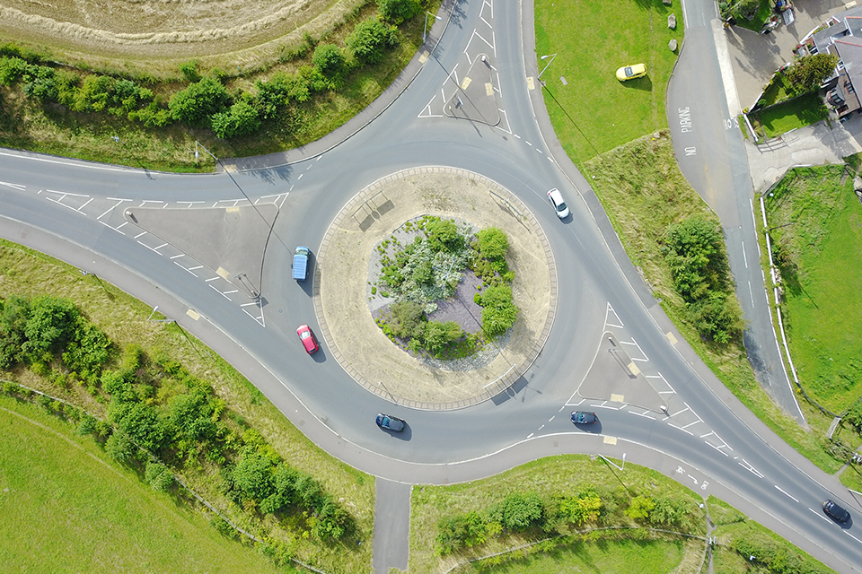 Photo of cars on a roundabout