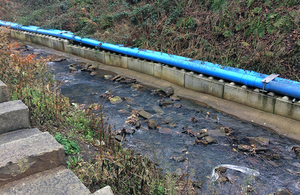 The new pipeline is protecting the River Irwell.