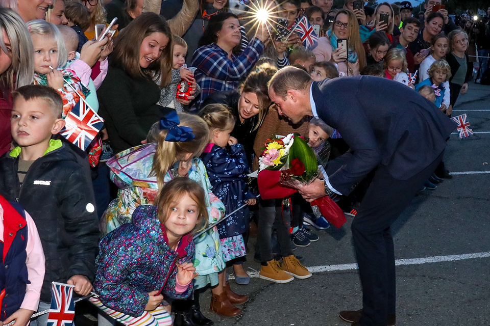 His Royal Highness the Duke of Cambridge meets with the children of military personnel currently based at Cyprus