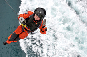 A Royal Navy Search and Rescue winchman (stock image) [Picture: Leading Airman (Photographer) Dave Sterratt, Crown copyright 2012]