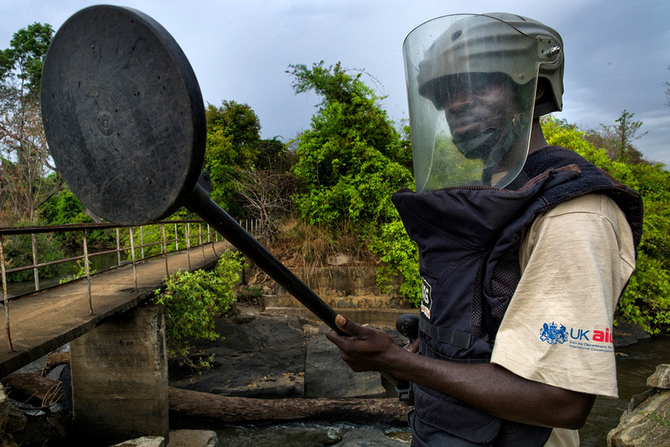 "We must clear more land so that we can rebuild our country" – MAG deminer, Santino Khamis. Photo: MAG International / Sean Sutton