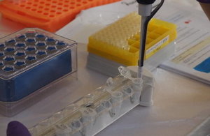 Image of sampling in practice showing test tubes and pipettes