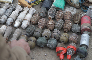 Explosive devices cleared in Mosul, Iraq, December 2018. Picture: UNMAS