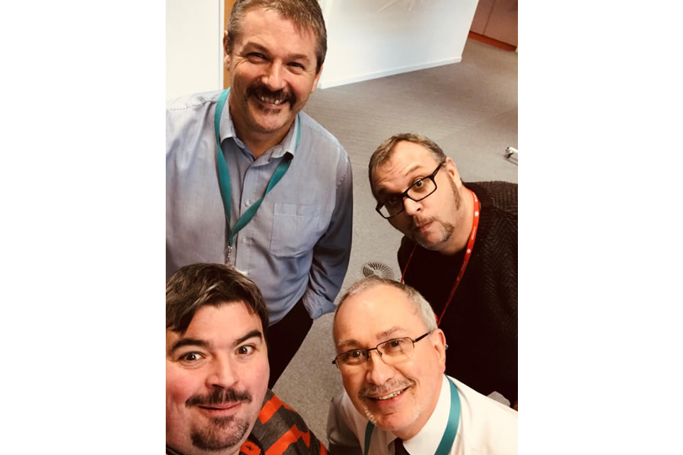 Matthew Meredith, Matthew Grady, Andy Cronin and David Jones pose for their Movemeber 2018 challenge.