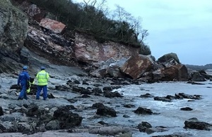 Rock fall at Oxwich beach in Wales - GOV.UK