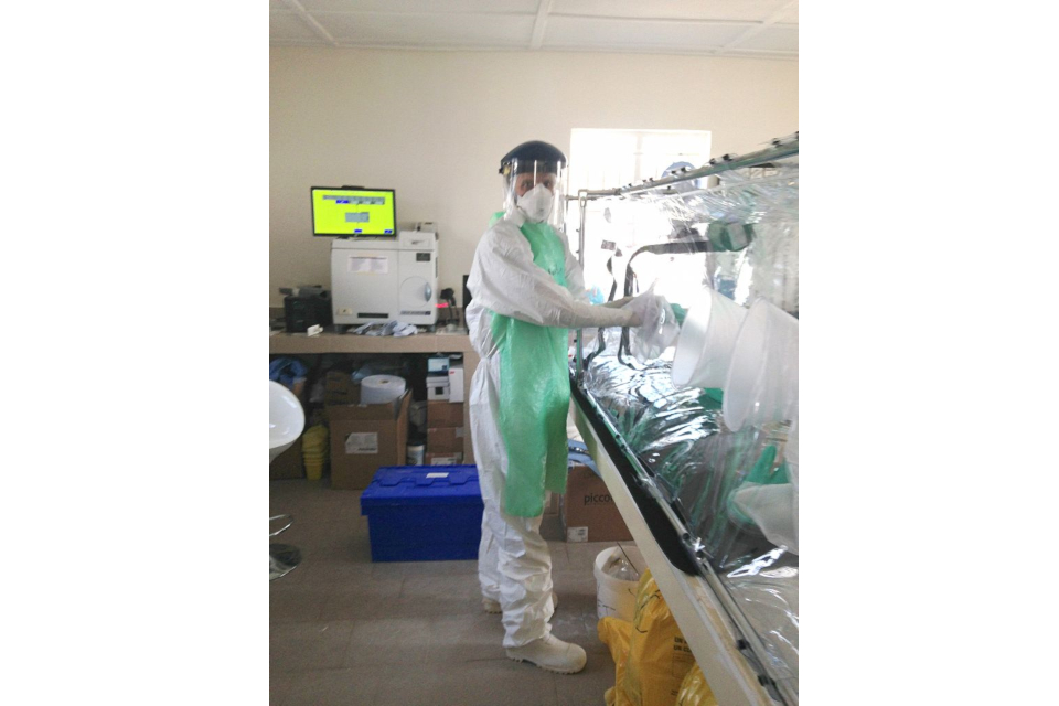 man in lab gear