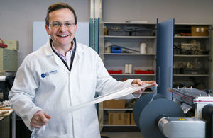 Interface Polymers Chief Scientific Office and Founder Dr Christopher Kay in their laboratory at Loughborough University