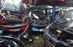 Image shows broken vehicles from the site being operated illegally