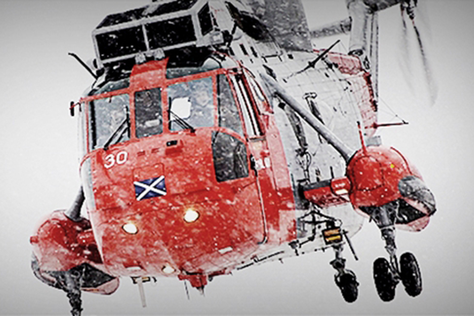 A Royal Navy Search and Rescue Sea King Mk5 helicopter (stock image)