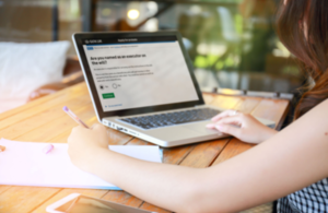 Person using a laptop