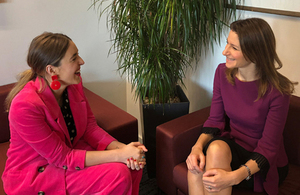 Gina Martin and Lucy Frazer discussing upskirting